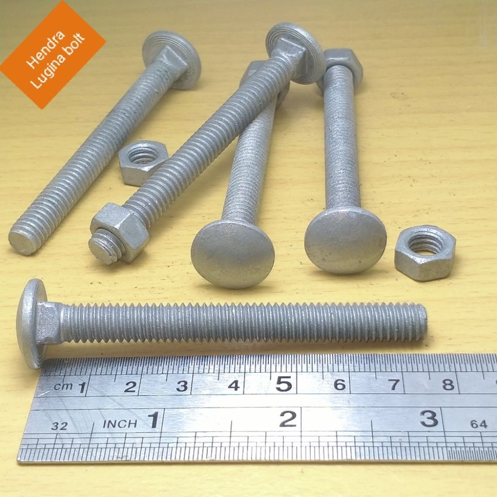 [ isi 10 pcs ] baut cb galvanis hotdip 5/16 x 3" [ 7,5 CM ] pitch /Gg 18 mur kunci 13 baut payung ga