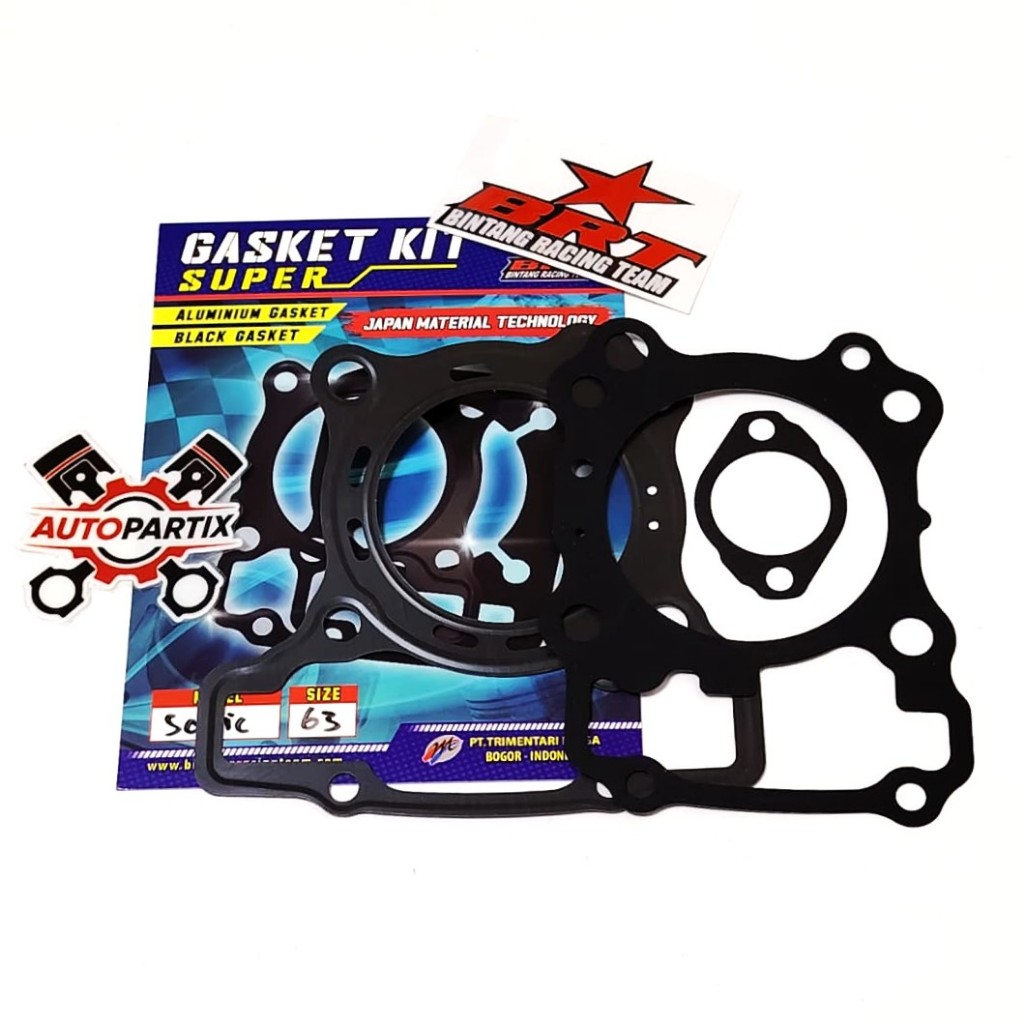 PAKING ATAS BAWAH BRT SONIC NEW CB 150 R CBR 150 CBX 150 SUPRA GTR 63 mm GASKET BRT PAKING BLOK HEAD
