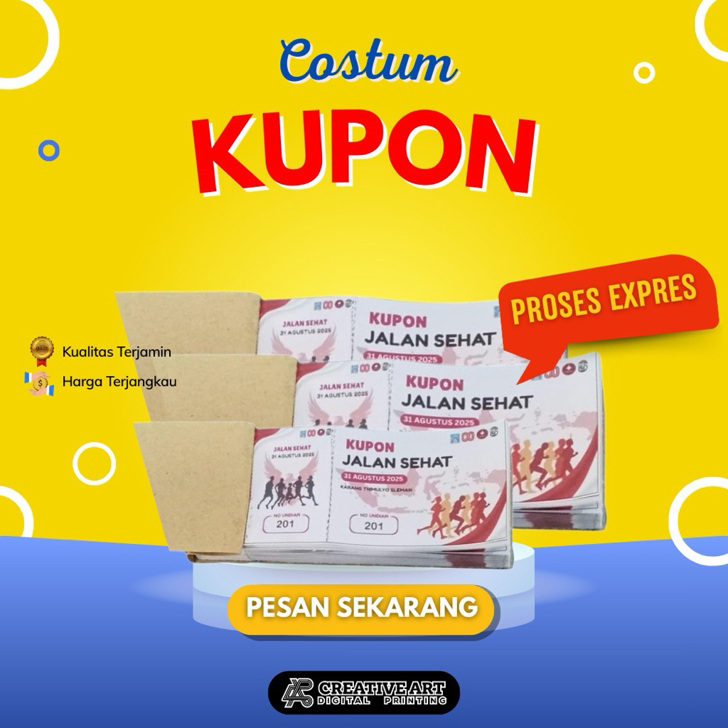 cetak kupon/kupon wisata/karcis parkir/karcis wisata