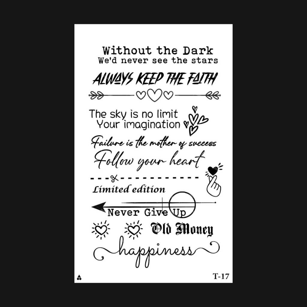 TM-Sticker tattoo temporary semi permanen Tulisan 17