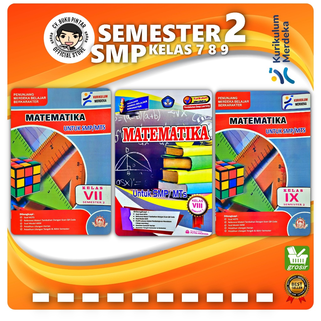 LKS MATEMATIKA SMP KELAS 7 8 9 SEMESTER 2 | KURIKULUM MERDEKA KURMER | PUTRA ANGKASA