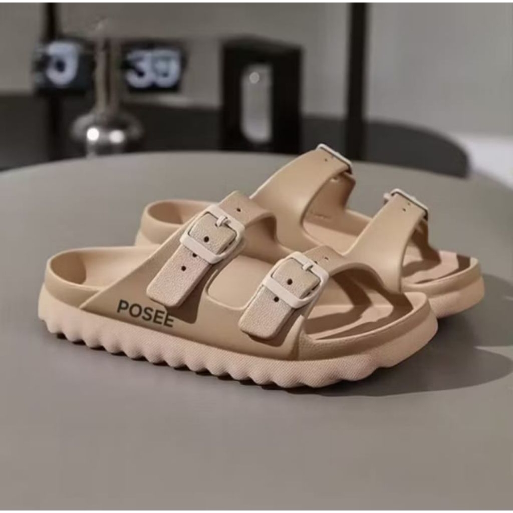 Sandal Slop Posee Wanita Karet Eva Premium Ringan Awet Lentur Anti Slip Waterproof Bantalan Sol Empu