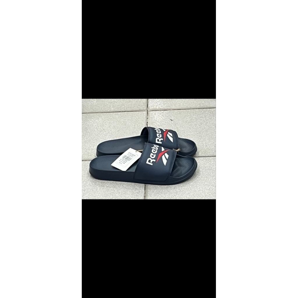 reebook navy slide white original sport station