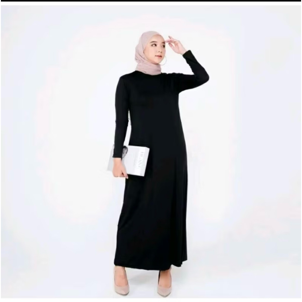 Baju Inner Manset Gamis Polos Lengan Panjang Wanita Bahan Spandek Rayon premium Import Murah