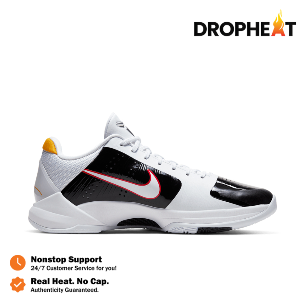 Sepatu Basket Zoom Kobe 5 Protro Bruce Lee Alternate White Sneakers Authentic