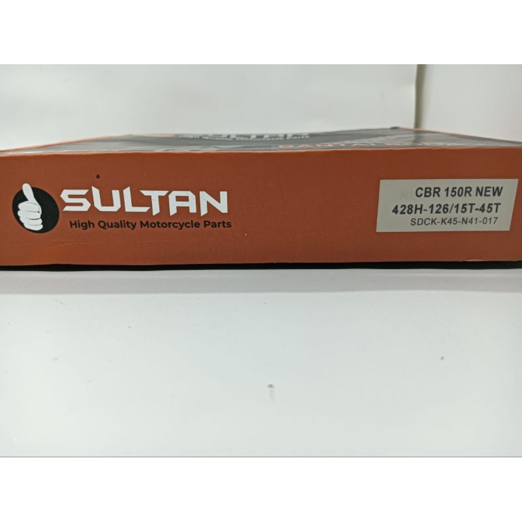 GEAR PAKET SULTAN.CBR 150R NEW (6 HOLE428H-126/15T-45T)CB 150 OLD,CB150R STREETFIRE,VERZA,SONIC 150,