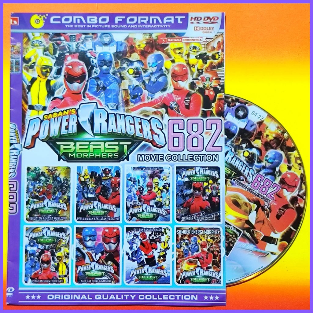 KASET FILM KARTUN ANAK KOLEKSI POWER RANGER BEAST VOLUME TERBARU 682 BAHASA INDONESIA 8IN1