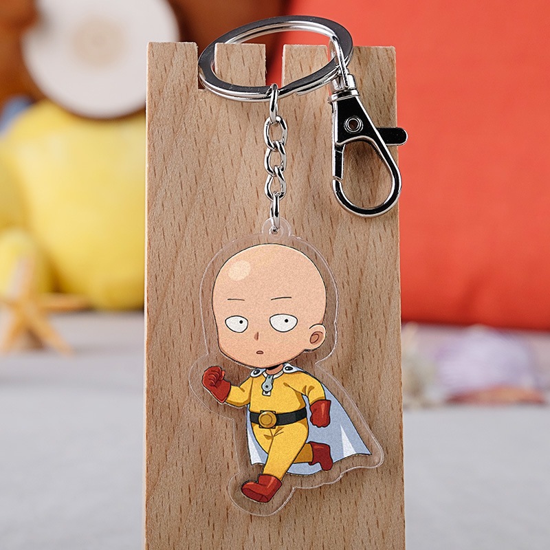 Gantungan Kunci One Punch Man Akrilik Transparan Keychain Saitama Gift Souvenir Hadiah Anime Kado Fi