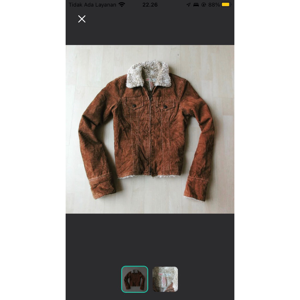 Abercrombie and fitch  Sherpa brown corduroy jacket Size xs