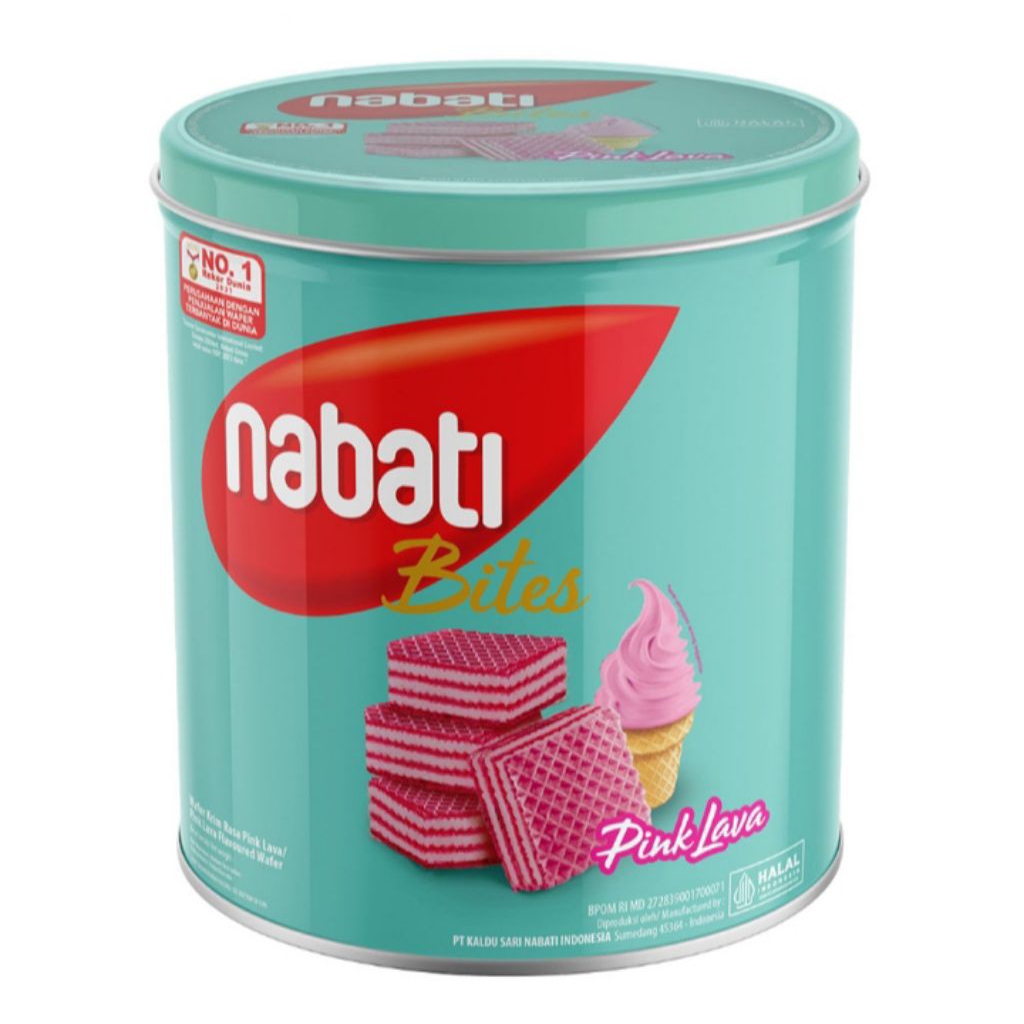Nabati Bites Wafer Pink Lava Kaleng 240g