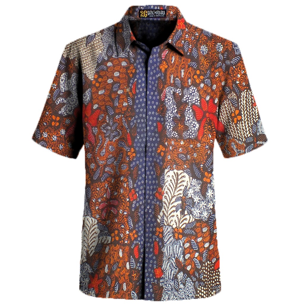 Kemeja Batik Tulis Madura Baju Batik Pria Lengan Pendek E226