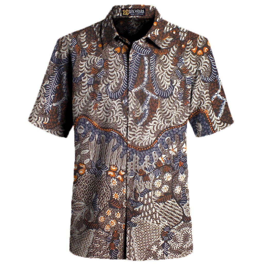 Kemeja Batik Tulis Madura Baju Batik Pria Lengan Pendek F1065