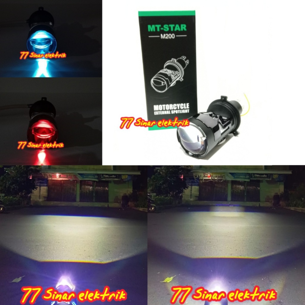 MT STAR M200 Lampu Utama Mini BILED H4 Dengan Kipas Pendingin Jauh Dekat Lampu