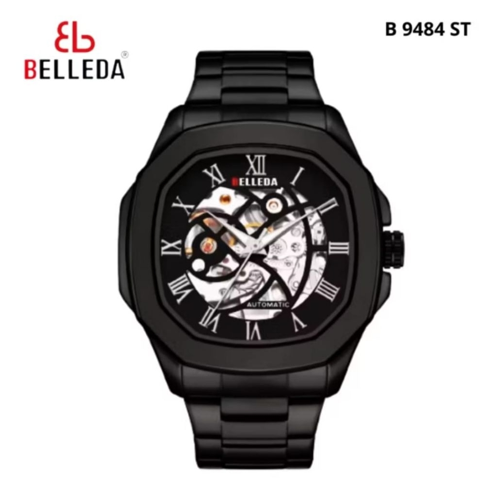 BUY 1 GET 1 JAM TANGAN PRIA WANITA ORIGINAL AUTOMETIC BELLEDA 9484 RT
