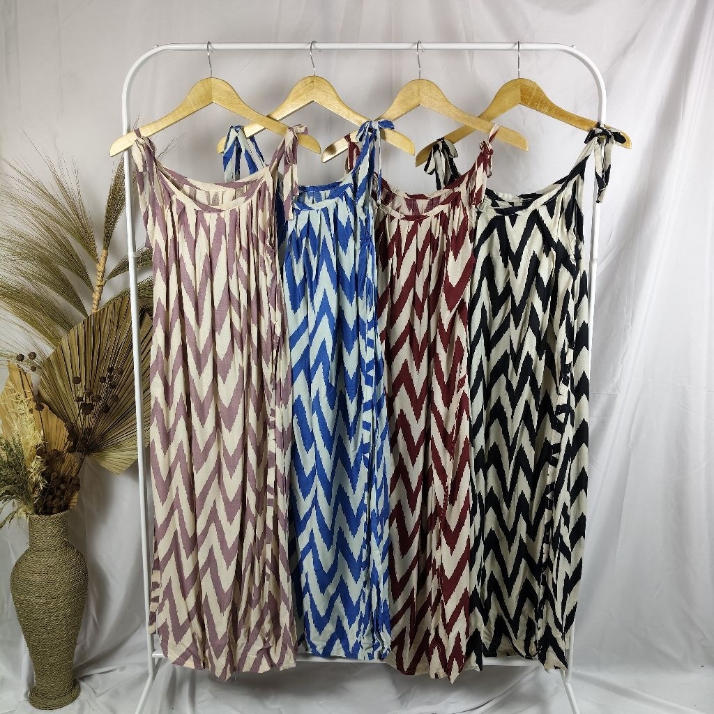 Abokado Fashion Store - Daster Lobek Zigzag Jumbo Yukensi Baju Tidur Daster Bali Lobek Tali Satu