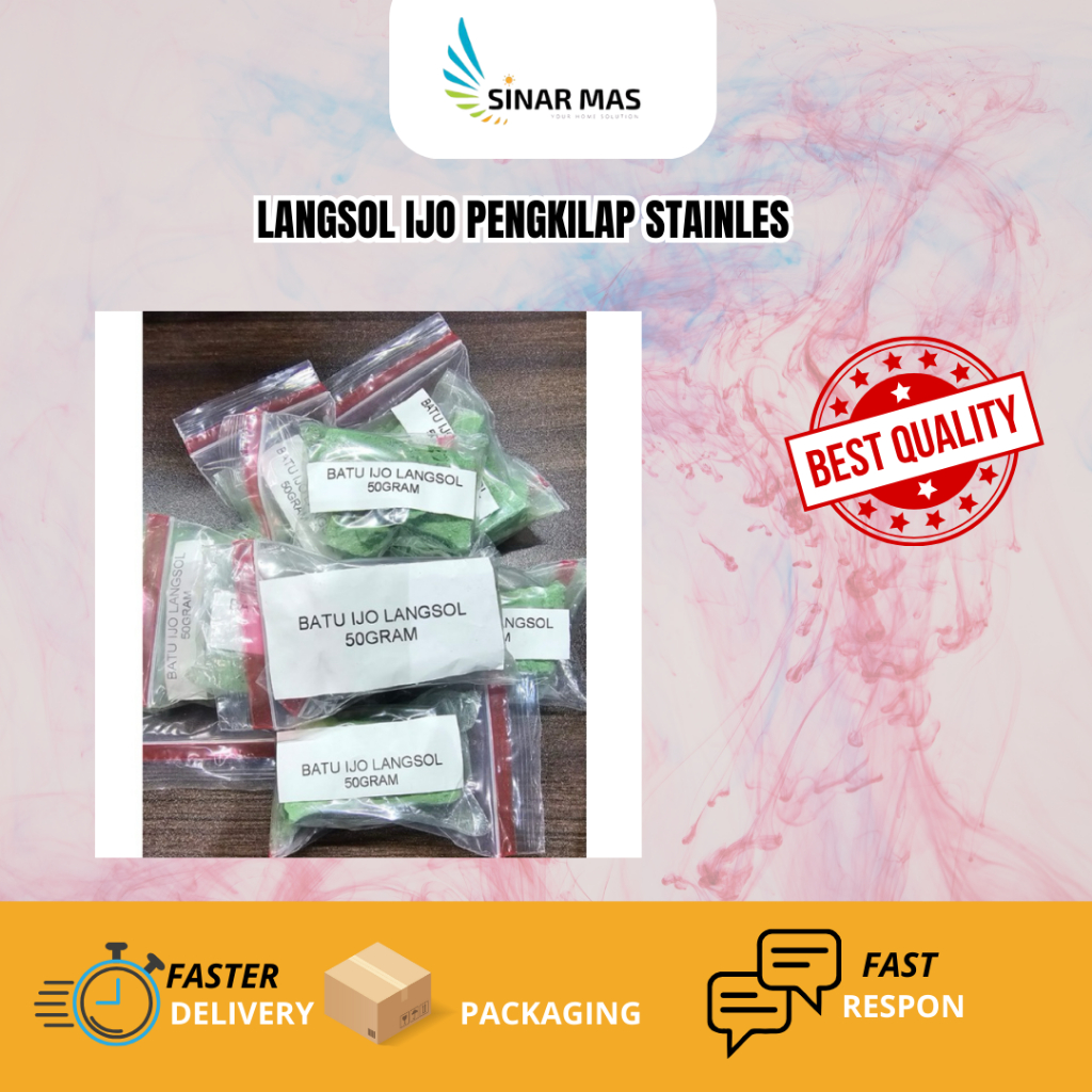 Batu ijo/batu langsol ijo/pengkilap stainless kemasan 50gram