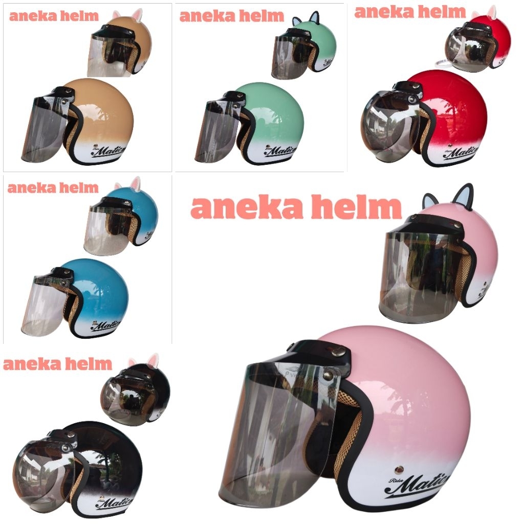 Helm Bogo Anak Remaja Gradasi Clasik Matic Cewe Cowok 8-16 Tahun