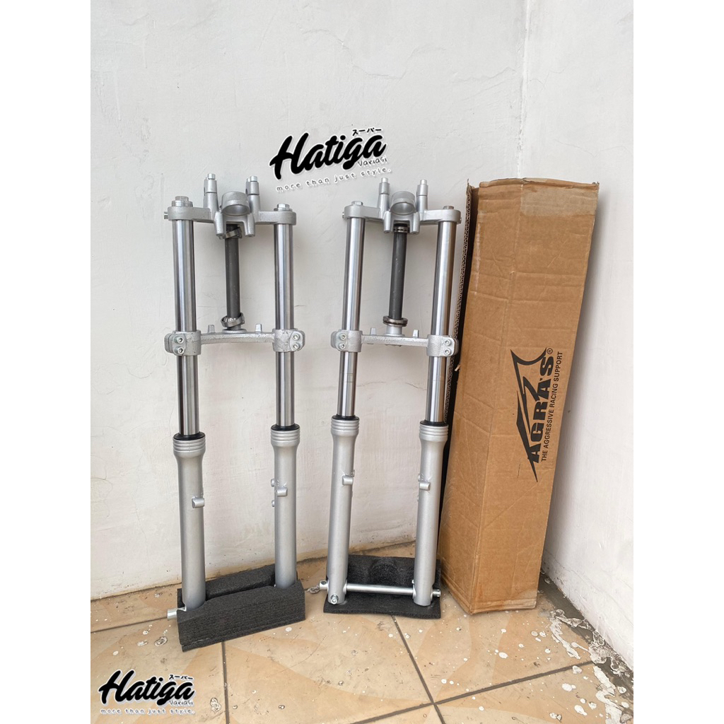 SHOCK DEPAN NINJA RR BOTTOM SILVER PNP HONDA CB GL MP DAN RX KING IMPORT