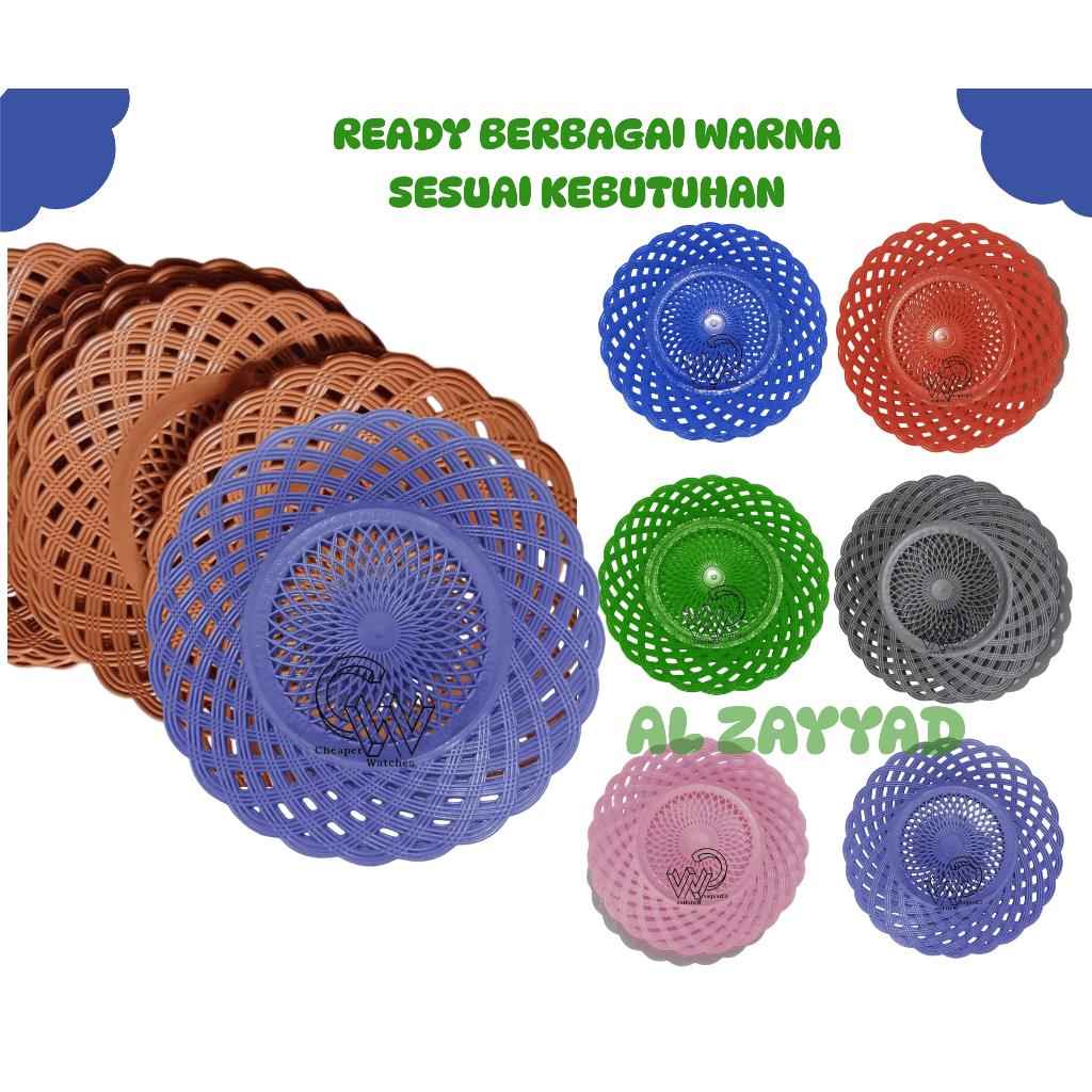 Piring Rotan Plastik Anyaman 1 Lusin Berkualitas