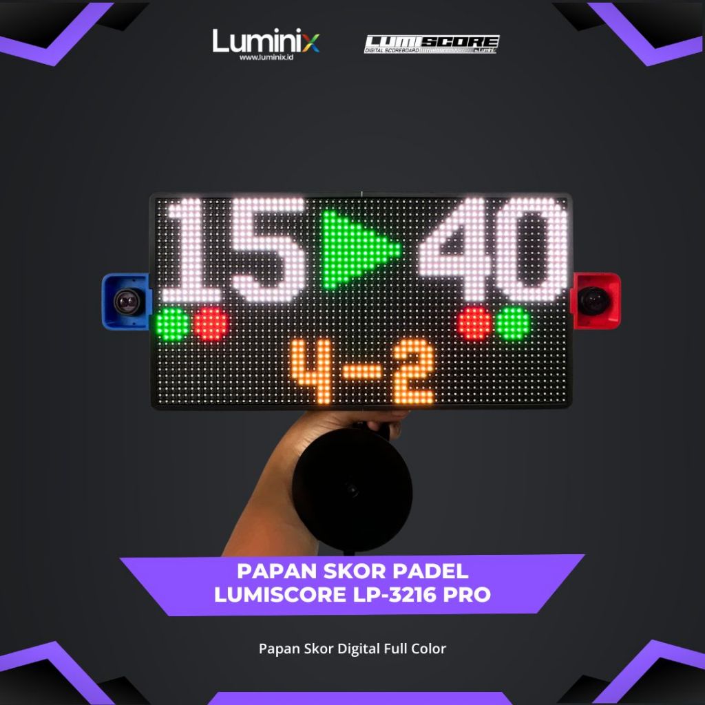 Lumiscore LP-3216 Pro - Padel Scoreboard Portable Wireless - Papan skor digital padel - mode america
