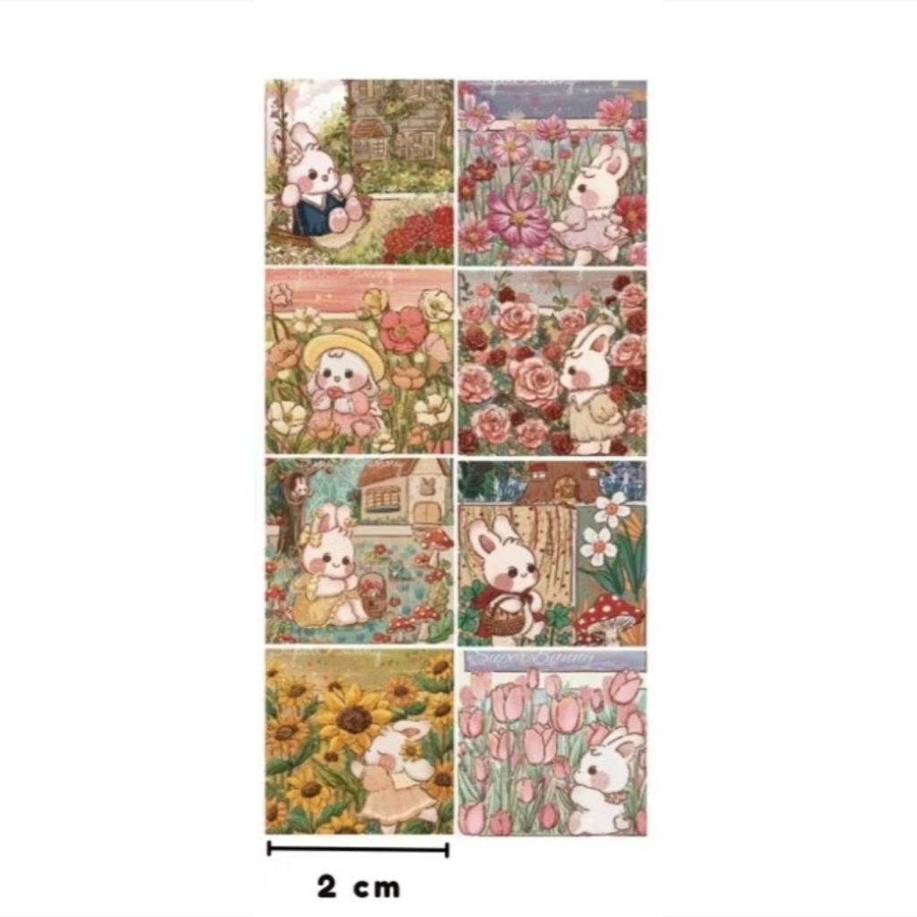 10pcs stiker motif kelinci/stiker kartun/stiker cute/stiker kartun kotak/stiker seal/stiker packing/