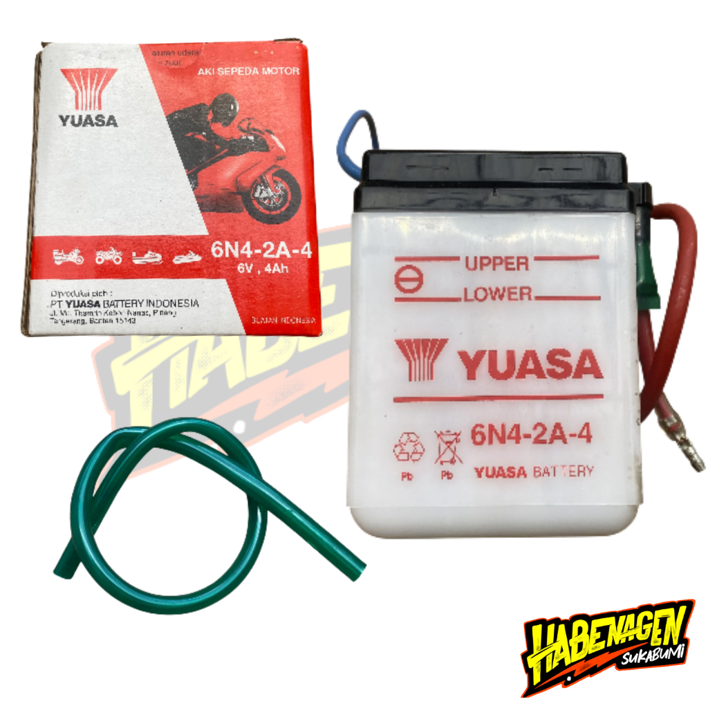 Aki Accu Basah Yuasa 6N4-2A-4 6 Volt 4 Ampere Honda Win100 Rxs A100 Fr80 V80 V75 6Volt