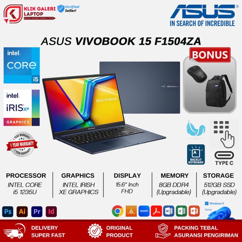 Laptop Asus Vivobook 15 F1504ZA