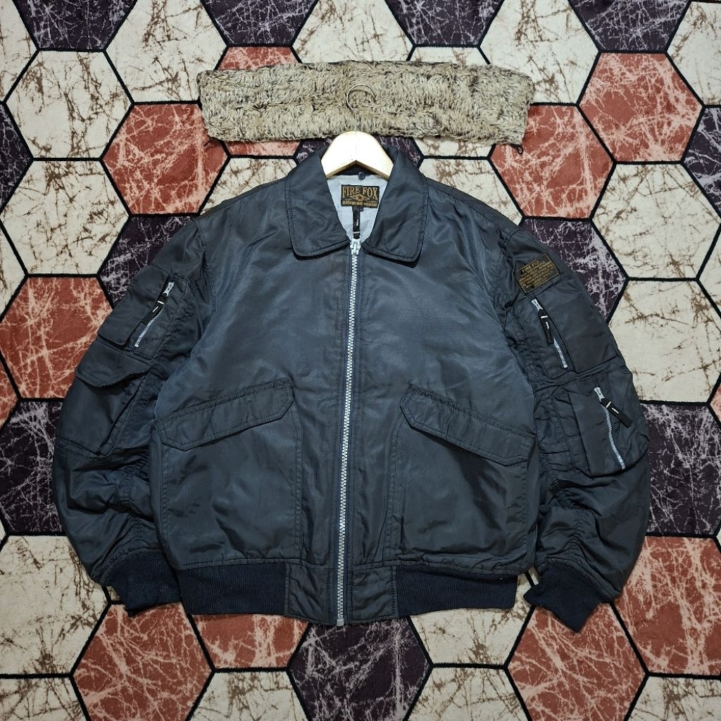 Vintage Bomber Jacket Fire Fox Air Force Winter Style