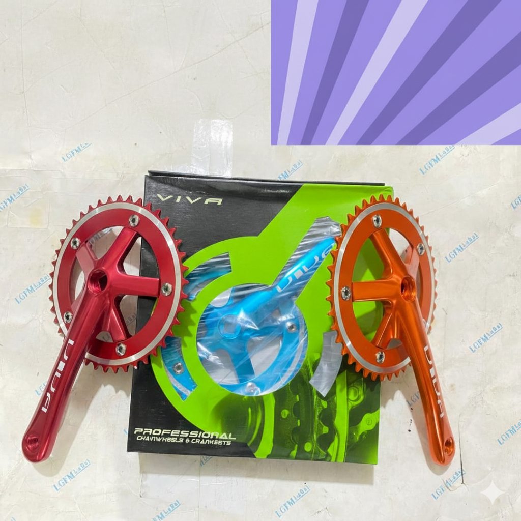 VIVA 42T EG 44T SYTE 46T Gir Depan Crank Race Sepeda Fixie BMX Alloy 170MM Ultra Light TAIWAN