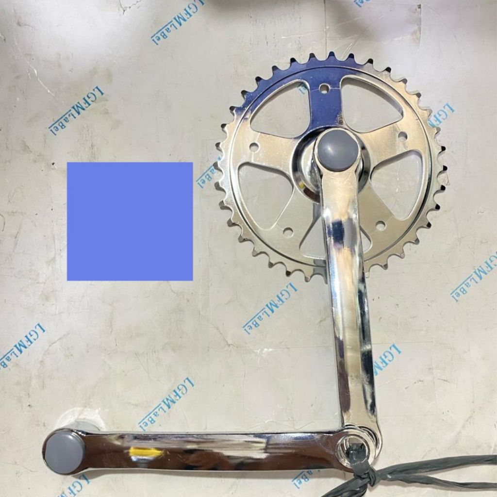 Crank Gir Depan Sepeda Mini Jengki Ontel Jadul Silver Steel Besi Krum 36T BB Kotak Besi 165MM 152mm