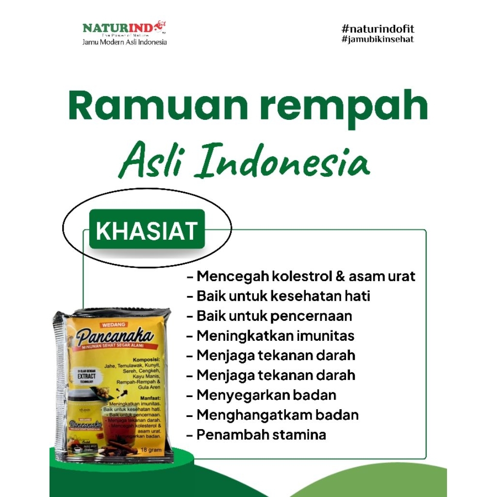 Wedang Rempah Jamu Pancanaka Ramuan Herbal Naturindo
