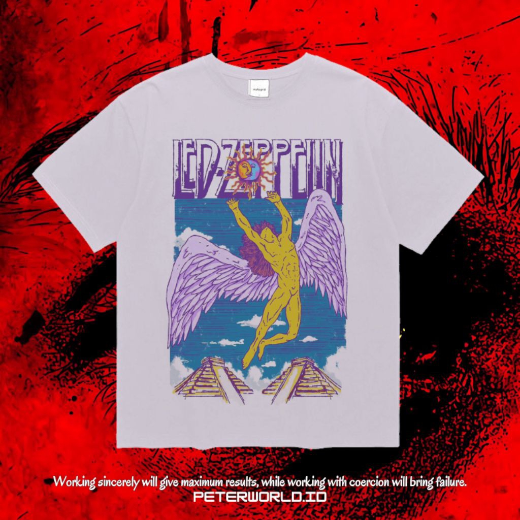 Peterworld "Led Zeppelin" Kaos | T shirt | Kaos Band Led Zeppelin Vintage Tee