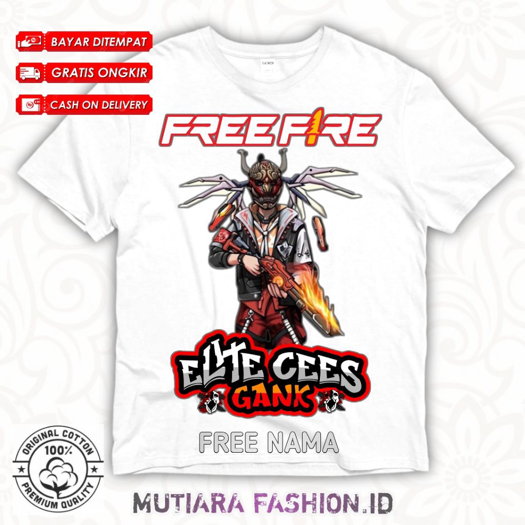 BISA COD Baju Anak Laki Laki Perempuan Logo Freefire Karakter Repper Reaper Sayap Atasan kaos Anak L