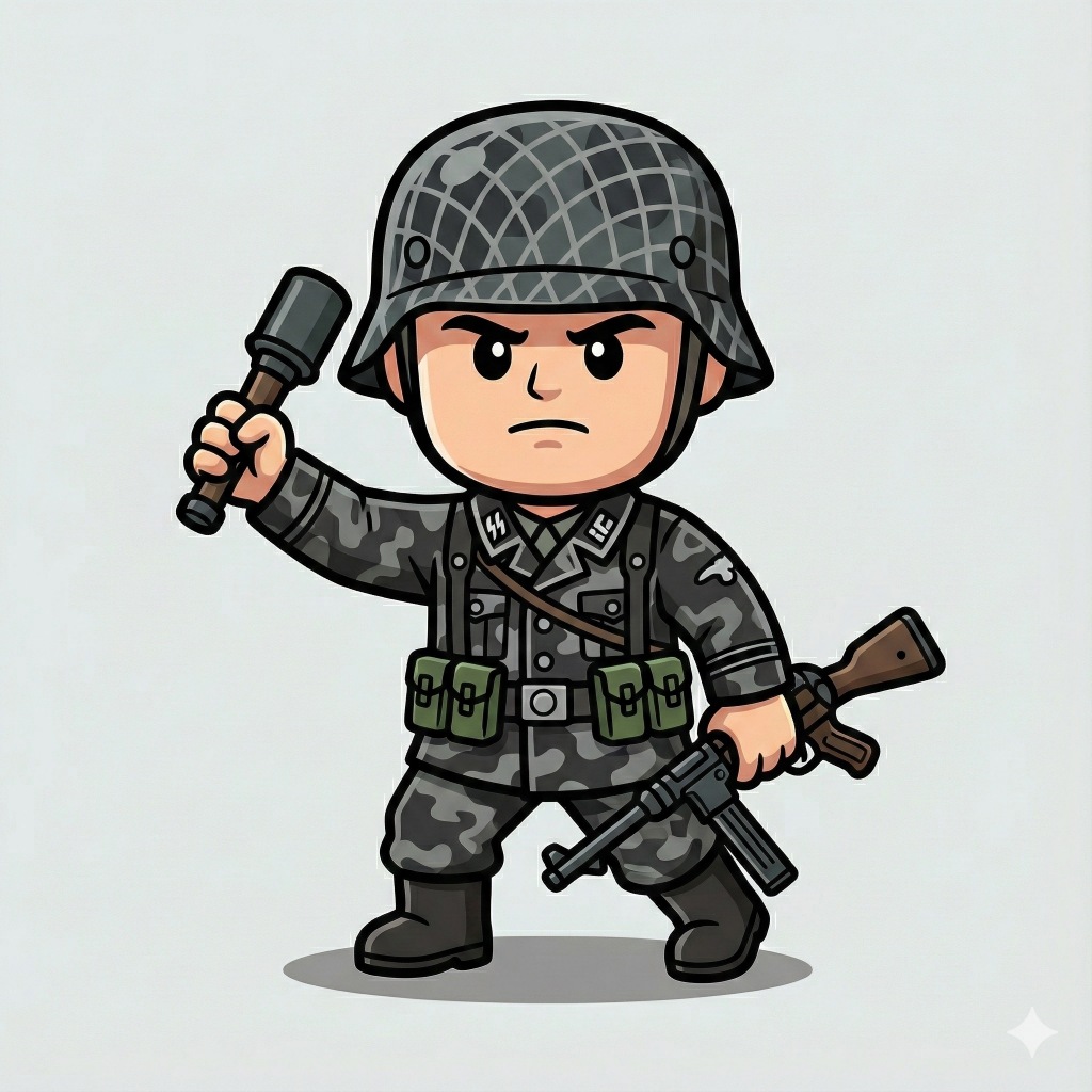 Mainan Action Figure kecil susun German Black Soldier Trooper WW2