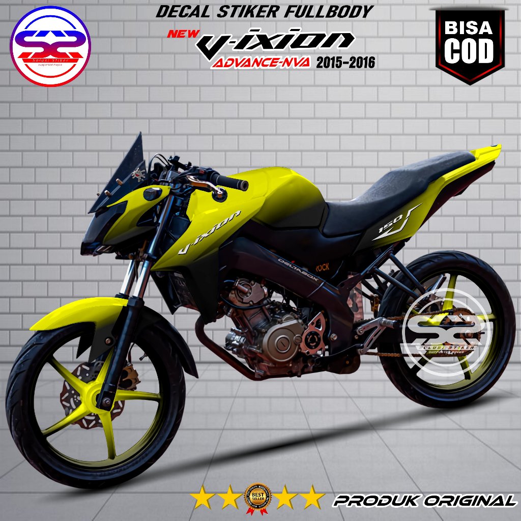 Decal New Vixion Advance 2015 Fullbody / Stiker Variasi Vixion New 150 NVA 2016 Motif Gradasi Hitam