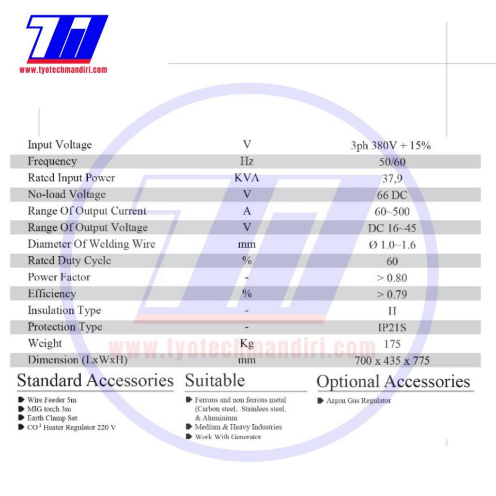 Mesin Las 3 in 1 MIG-MMA-TIG TM-500KR