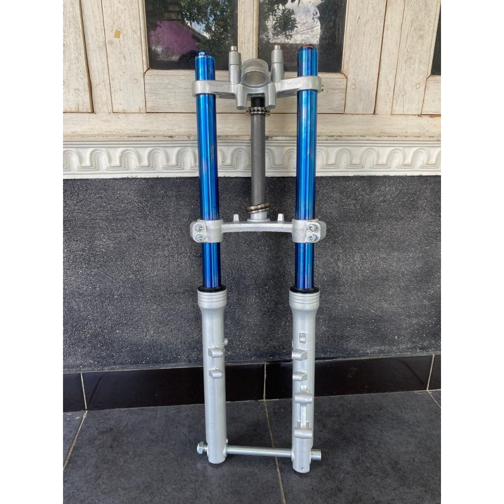 Shock depan ninja rx king as blue rainbow gold