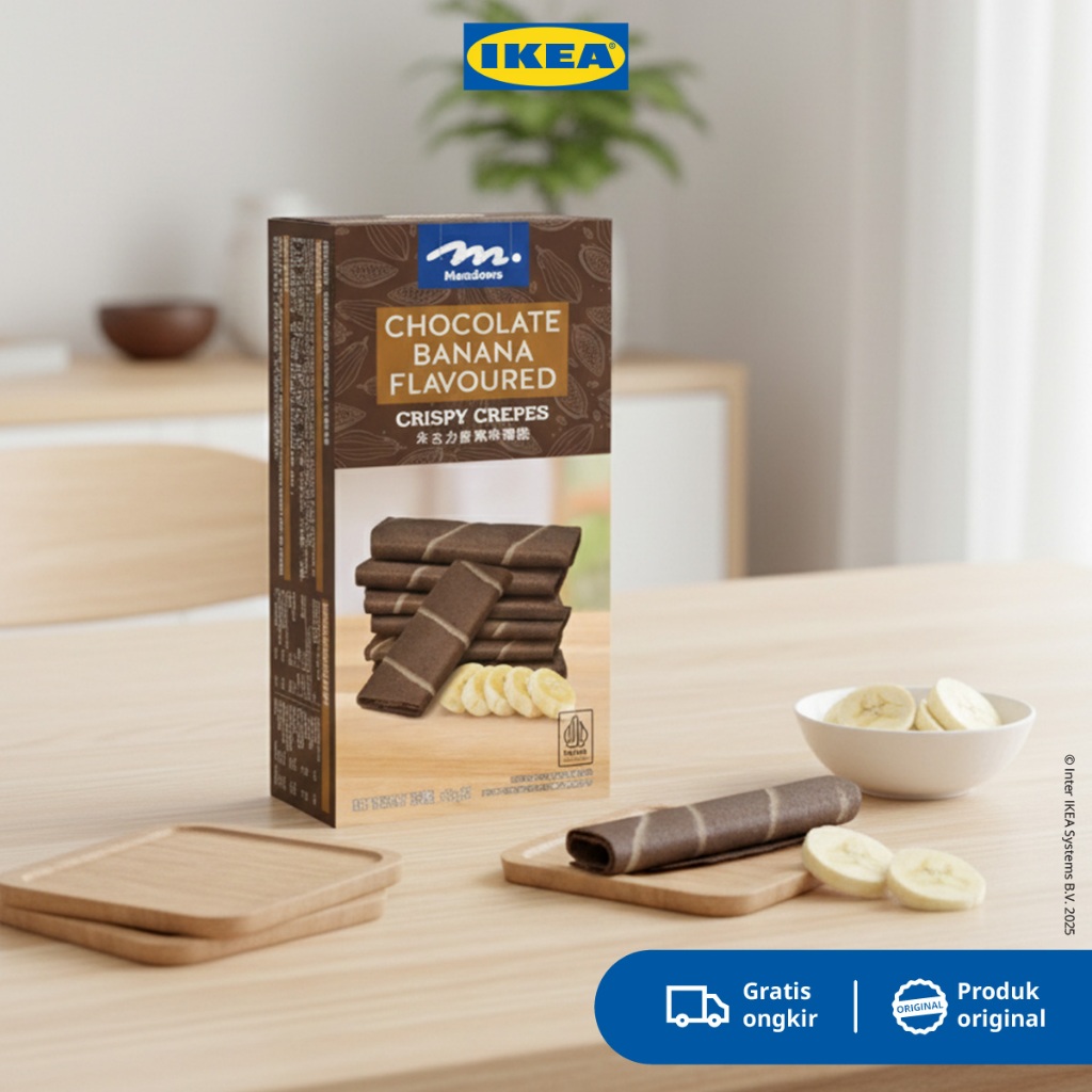 MEADOWS Snack /  Makanan Ringan Crepes Crispy Rasa Coklat Pisang / Kacang 90gr