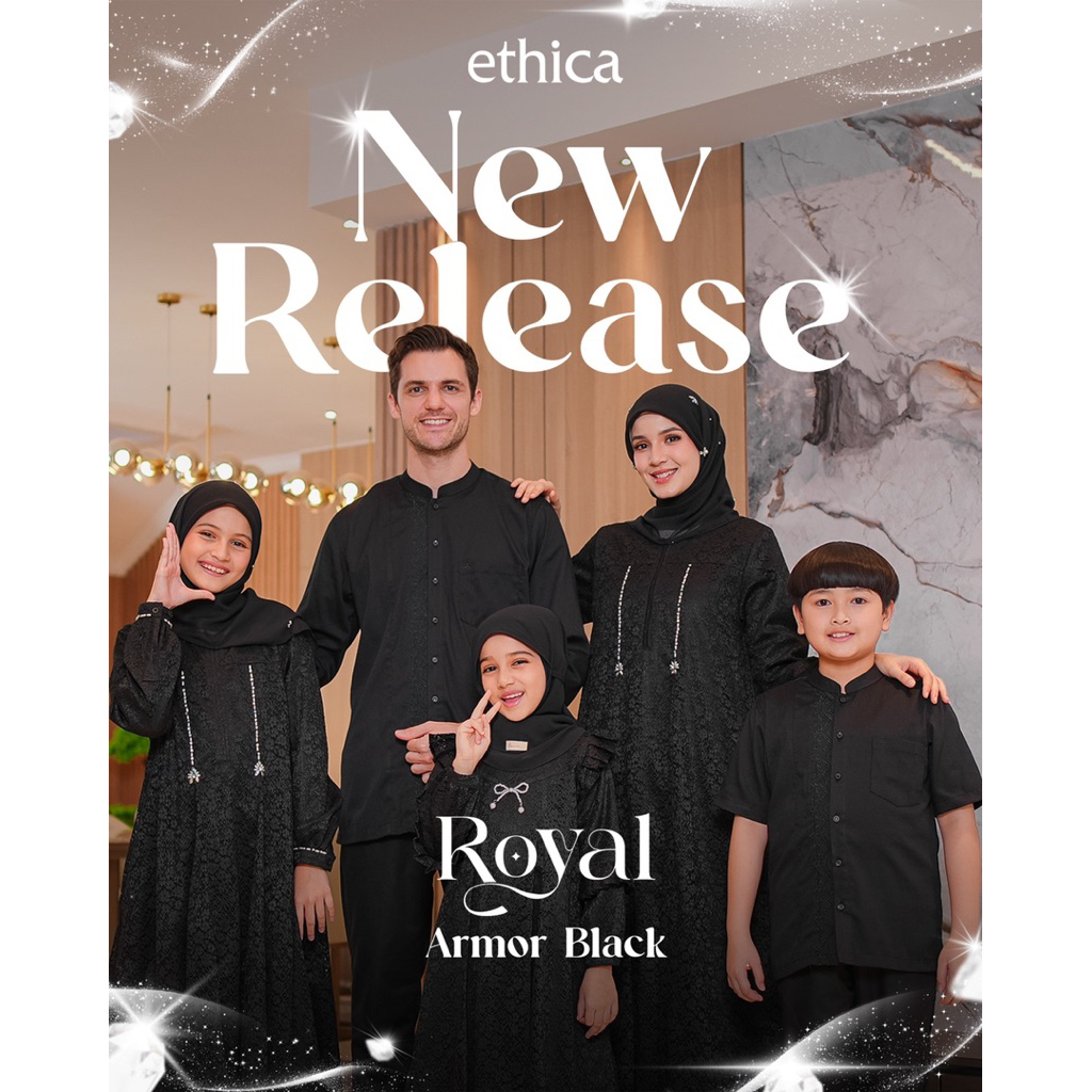 Sarimbit 2026 ETHICA Royal Armor Black Gamis & Koko Termurah