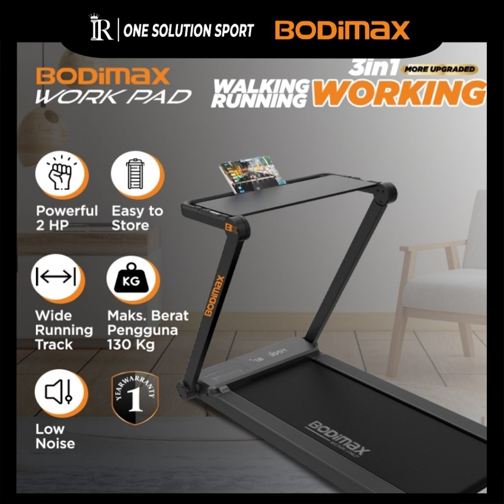 BODIMAX WORK PAD / Bodimax Running Pad 3 In 1 / Treadmil / Alat Olahraga / Fitnes Gym