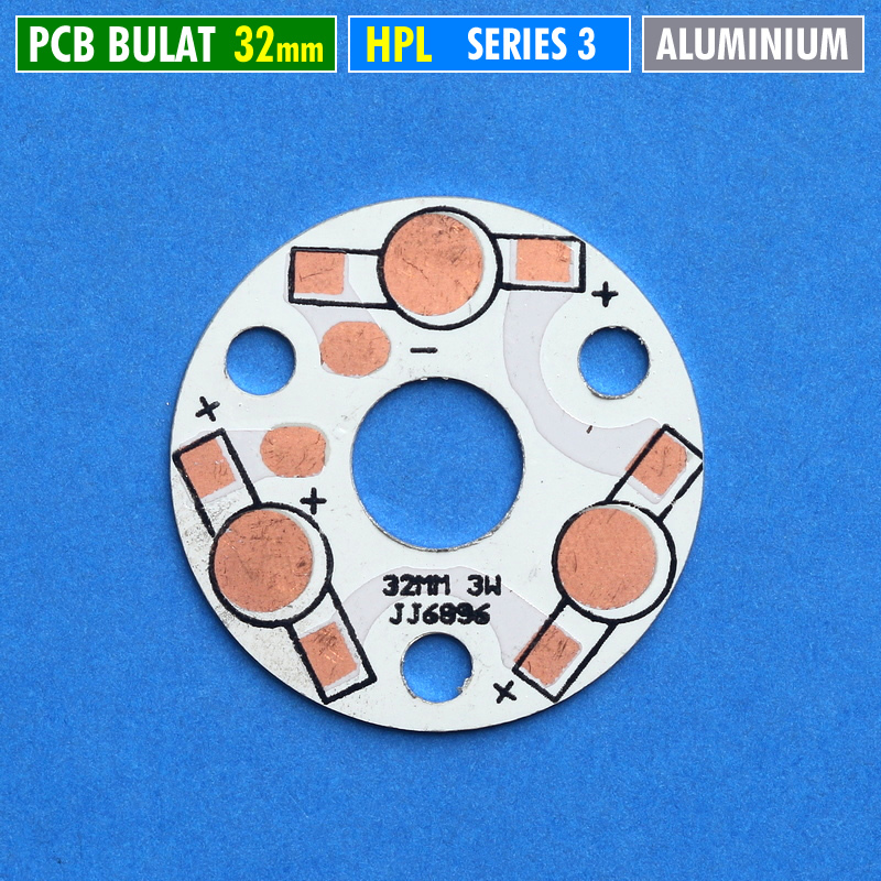 PCB HPL Bulat 32mm Seri 3 LED HPL 1W 3W 5W Aluminium Round PCB Plate DIY Spare Part Lampu Bohlam Spo