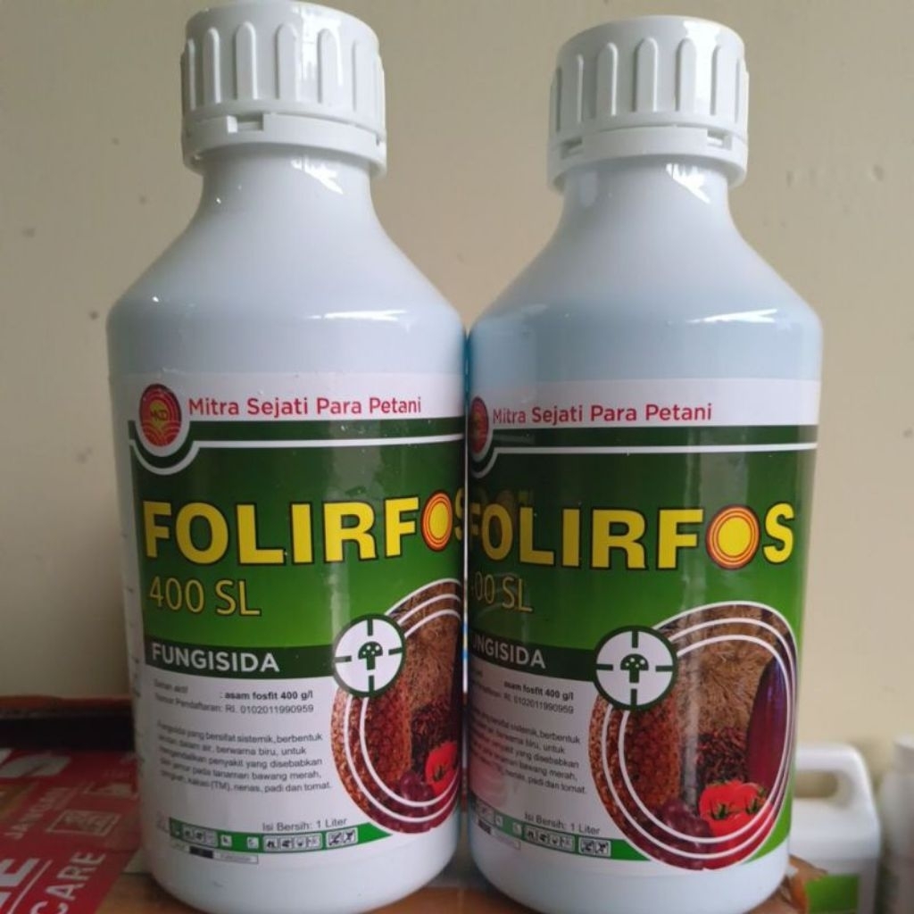 Fungisida FOLIRFOS 400 SL Bahan Aktif Asam Fosfit 400 g/l Efektif untuk Busuk Daun Buah dan Rebah Ba