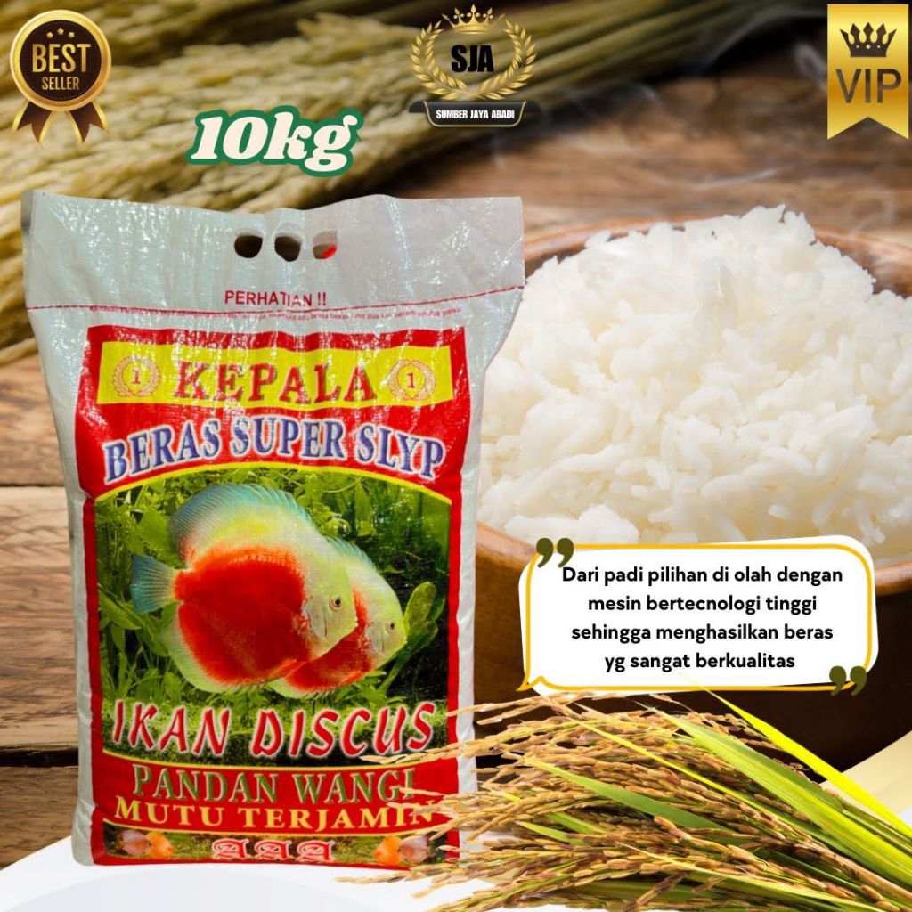 SJA~Beras super slyp kepala cap ikan discus AA3 PANDAN WANGI 10KG,20KG