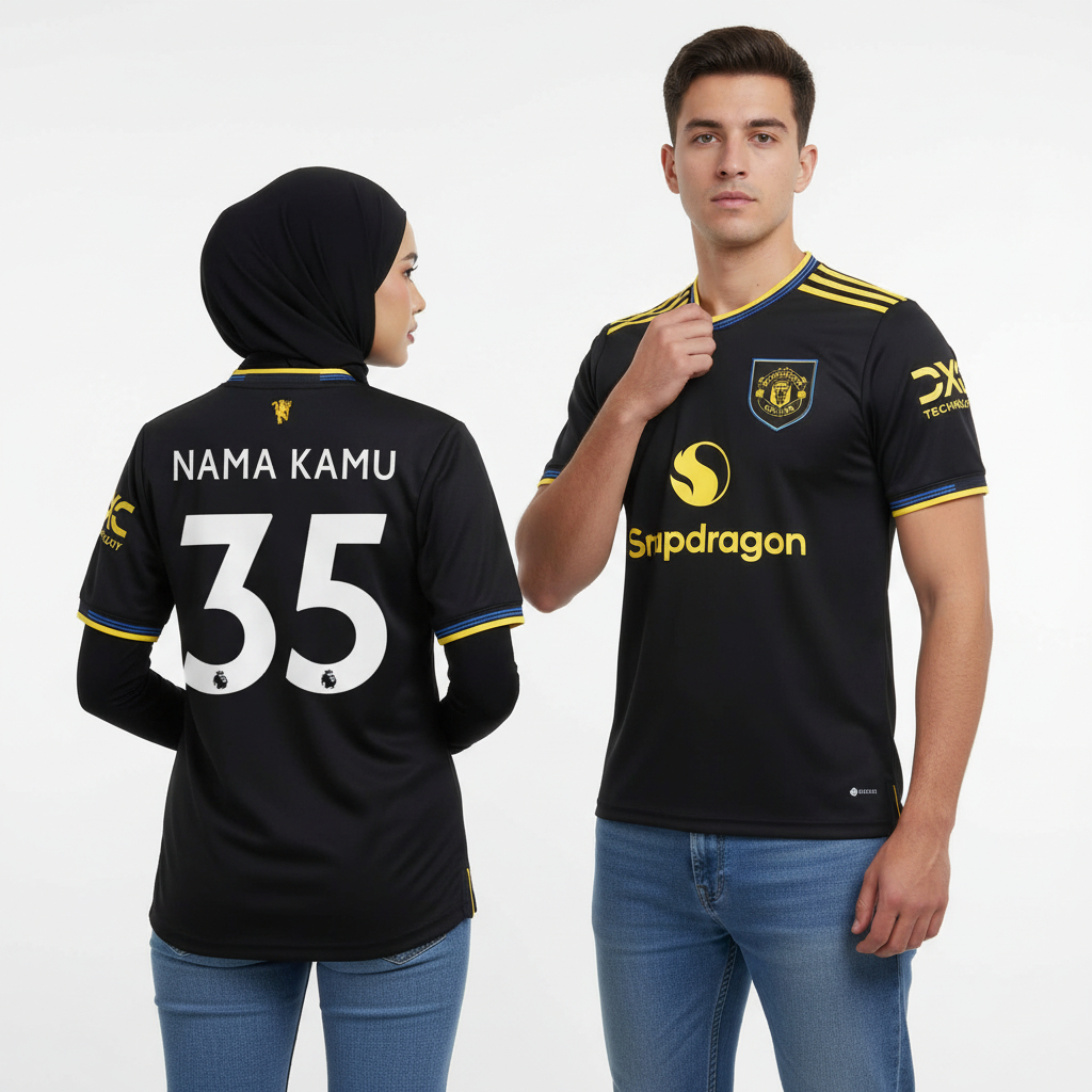 Player Issue mnchstr untd 3RD 2025 2026 Jersey Baju Bola Mu Hitam Pi Pasang Custom Sablon Nama Nomor