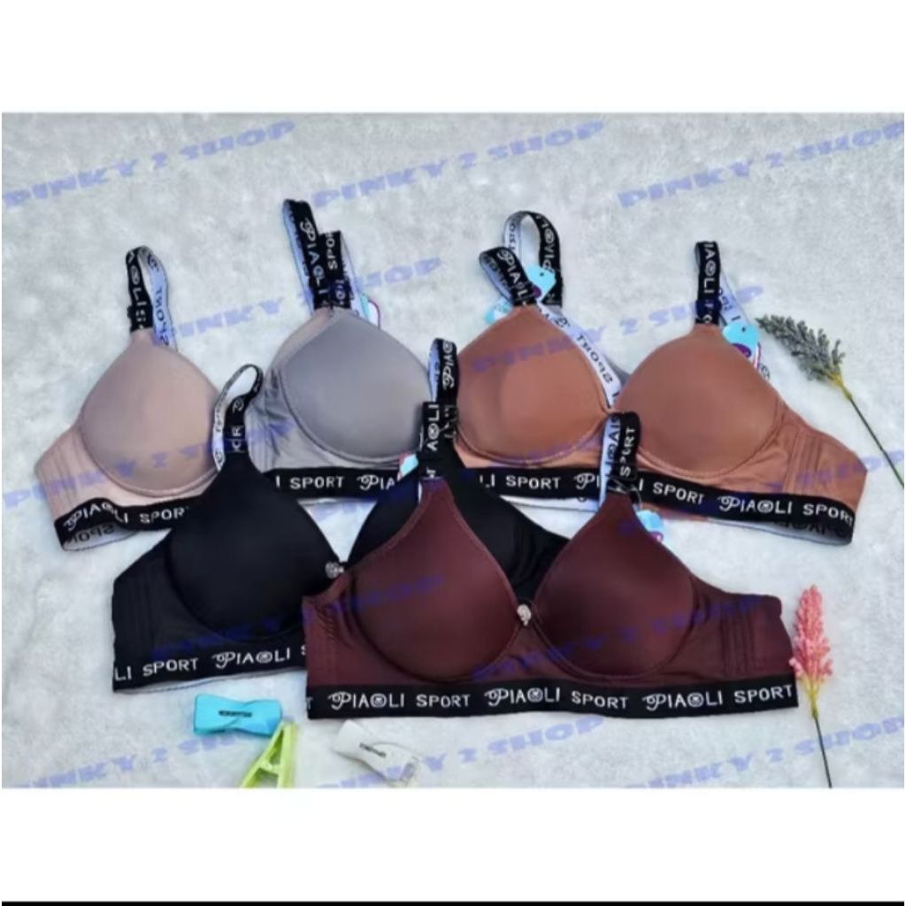 3 pcs BH BRA Piaoli Cup Besar /BH Wanita kait 3 sport /tanpa kawat