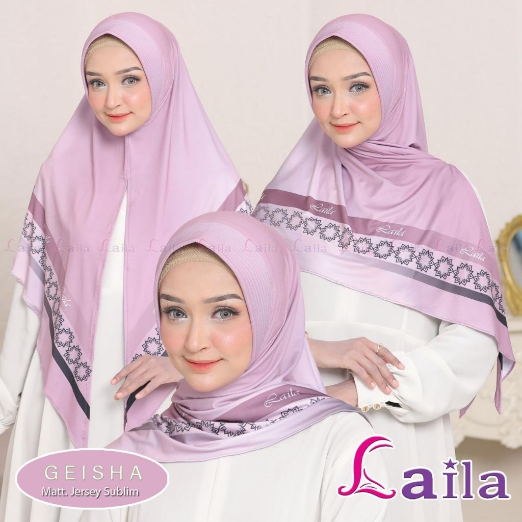 HIJAB LAILA GEISHA // HIJAB INSTAN MOTIF // HIJAB SEGIEMPAT INSTAN MOTIF