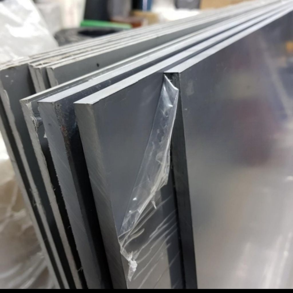 PVC Sheet Grey / PVC Lembaran Abu Abu 8mm x 25cm x 25cm