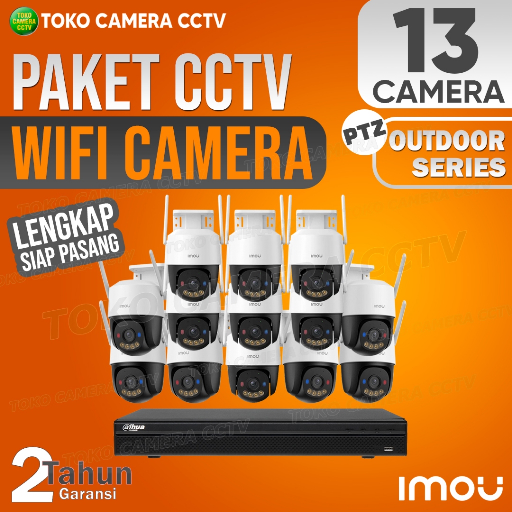 PAKET CCTV WIFI PTZ IMOU OUTDOOR 16 CHANNEL 13 KAMERA