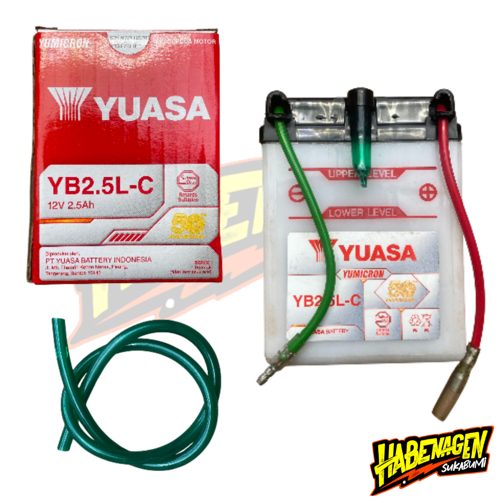 Aki Accu Baterai Basah Yuasa 12 Volt YB2.5L-C Honda Win Gl 100 Pro Max Neotech Nsr150 12V