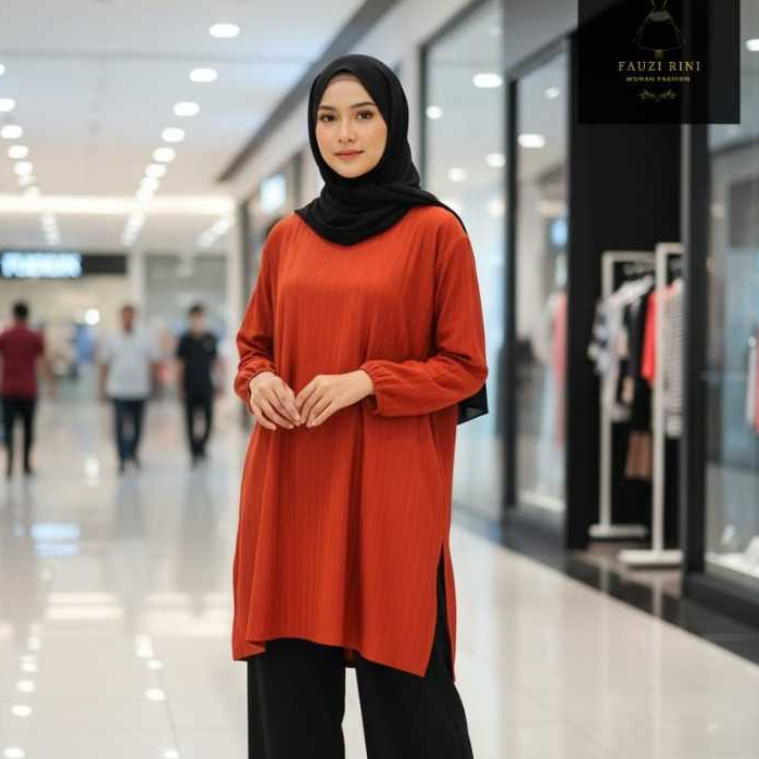 OVERSIZE LONG DRESS TUNIK LD 120 PANJANG DIBAWAH LUTUT KNIT HORNET PREMIUM TEBAL BAHAN MELAR KEKINIA